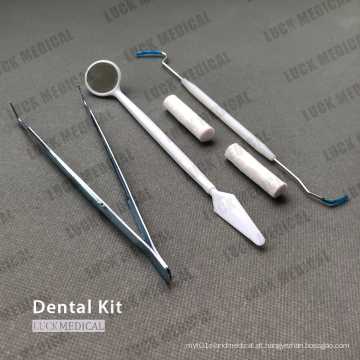 Instrumentos descartáveis ​​do kit dental médico